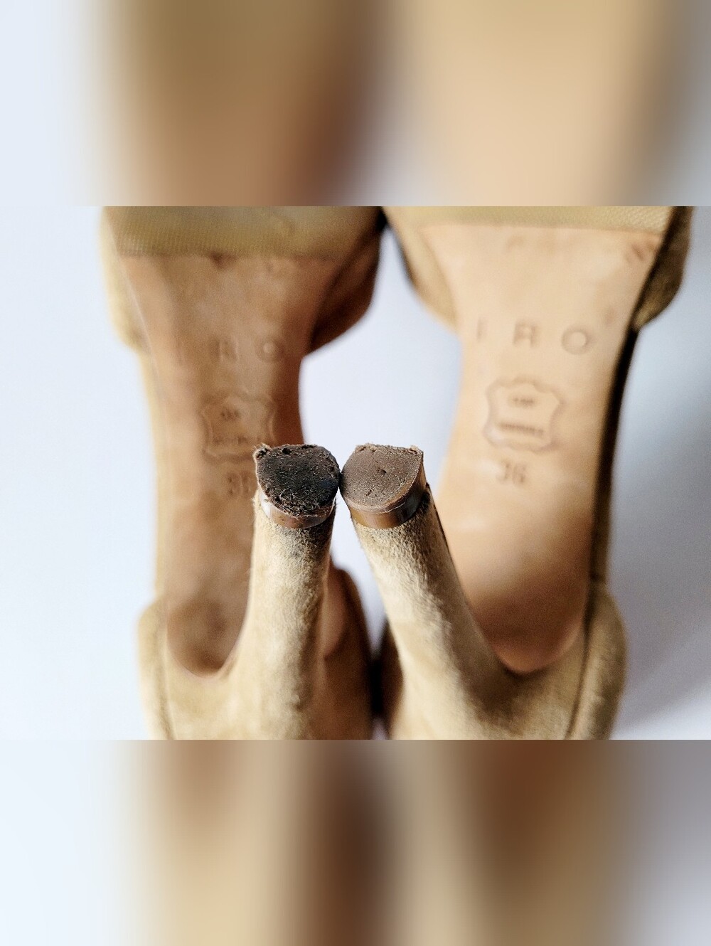IRO Taupe Tan Suede Leather Pointed-Toe D'Orsay Pumps EU 36/US 5.5 - Picture 7 of 16
